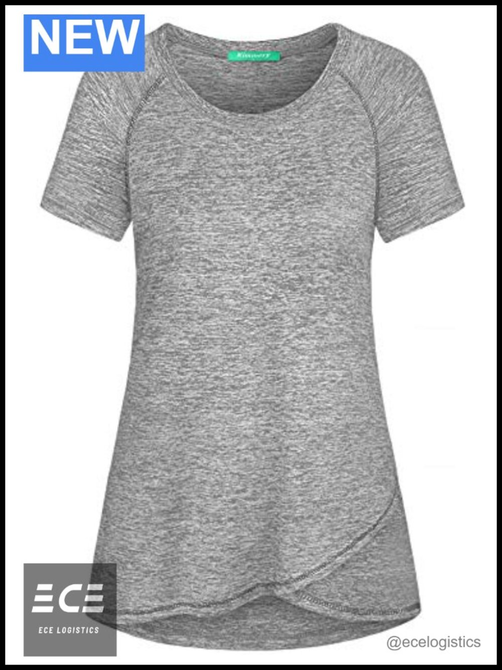 Women's Yoga Workout Top Raglan Sleeve Irregular Hem Athletic Shirt